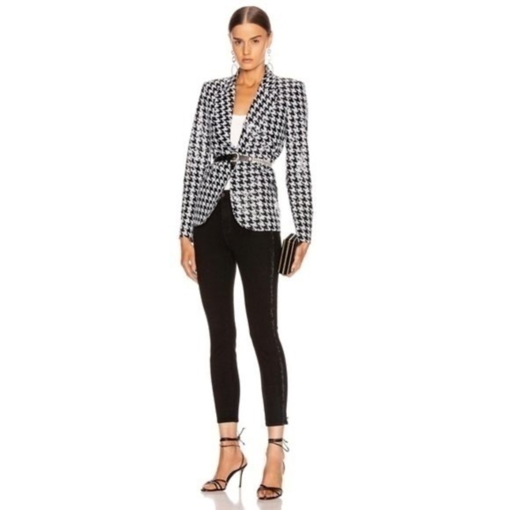 L’AGENCE Margot Crystal Tux Stripe Skinny Jeans in Noir - sz 30 - Picture 1 of 11